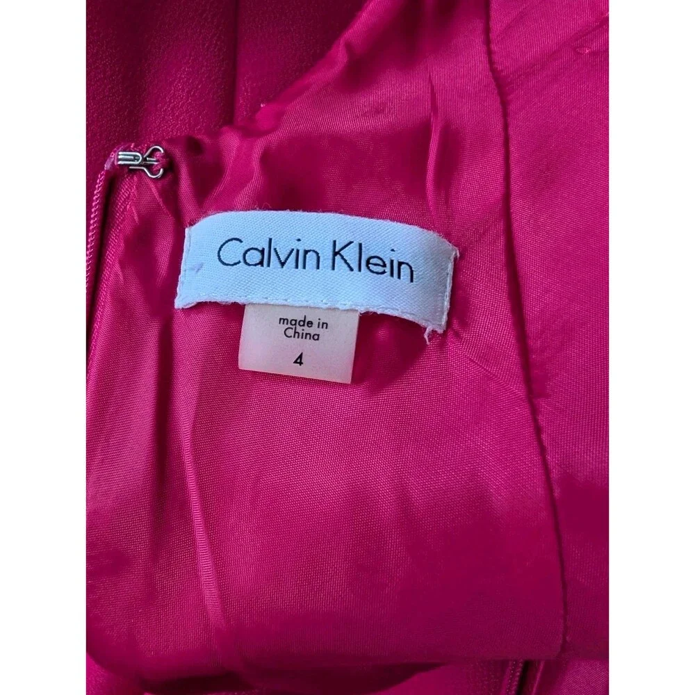 Calvin Klein High Neck Halter Sleek Pink Backless Formal Maxi Dress Gown Size 4 - Picture 10 of 13